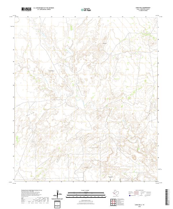 Long Hills, TX — USGS 7.5-minute topo (2022)
