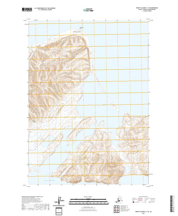Trinity Islands C-1 SE, AK — USGS 7.5-minute topo (2021)