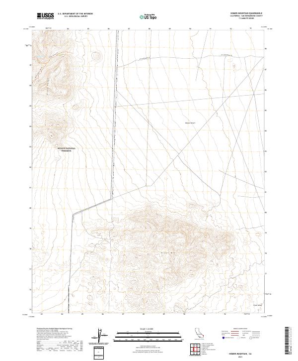 Homer Mountain, CA — USGS 7.5-minute topo (2021)