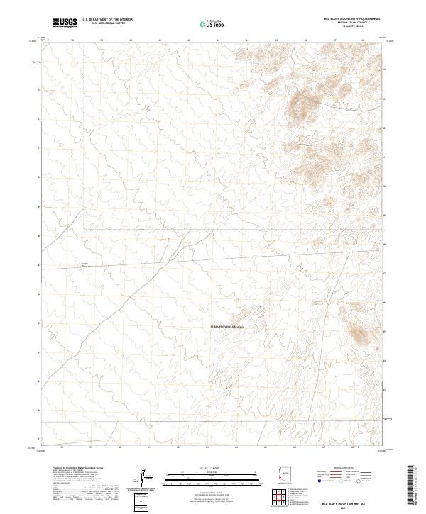 Red Bluff Mountain NW, AZ — USGS 7.5-minute topo (2021)