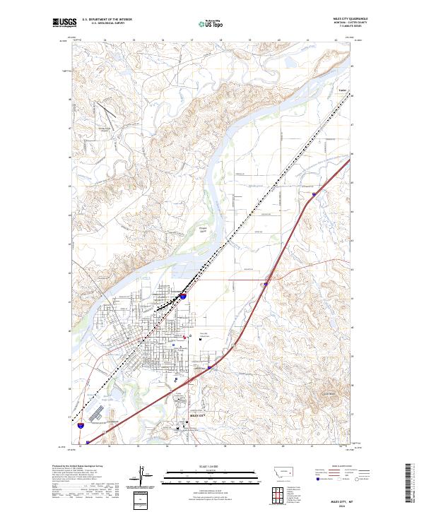 Miles City, MT — USGS 7.5-minute topo (2024)