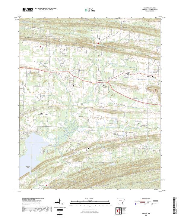 Hamlet, AR — USGS 7.5-minute topo (2024)