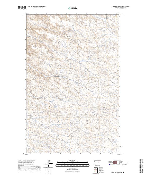 Christmas Reservoir, MT — USGS 7.5-minute topo (2024)