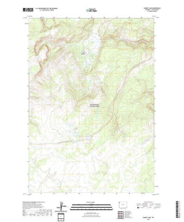Summit Lake, WY — USGS 7.5-minute topo (2021)