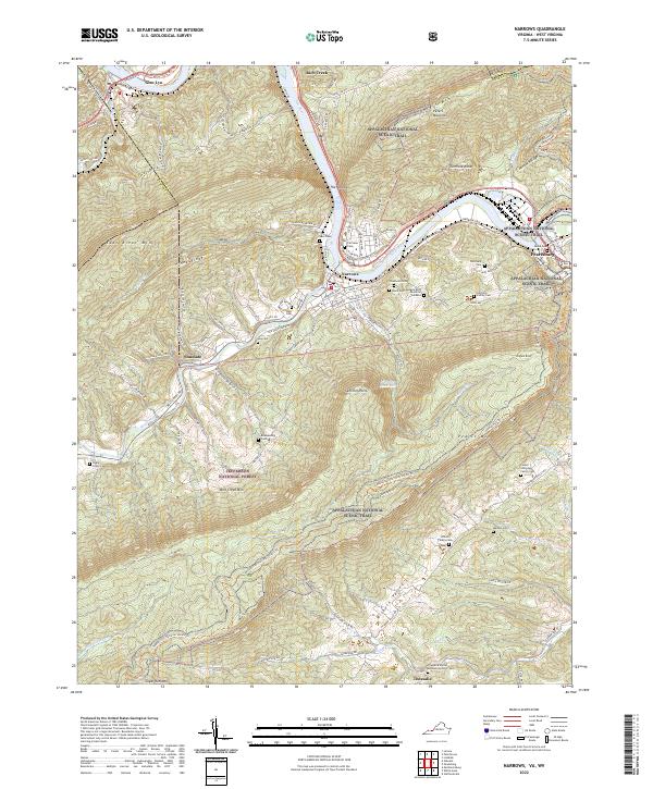 Narrows, VA-WV — USGS 7.5-minute topo (2022)