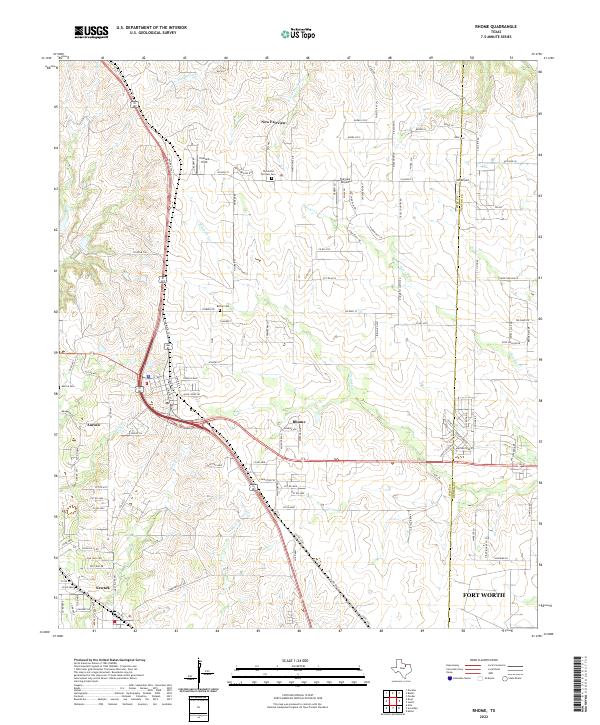 Rhome, TX — USGS 7.5-minute topo (2022)