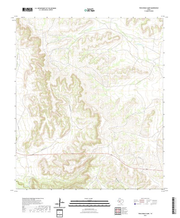 Twelvemile Camp, TX — USGS 7.5-minute topo (2022)