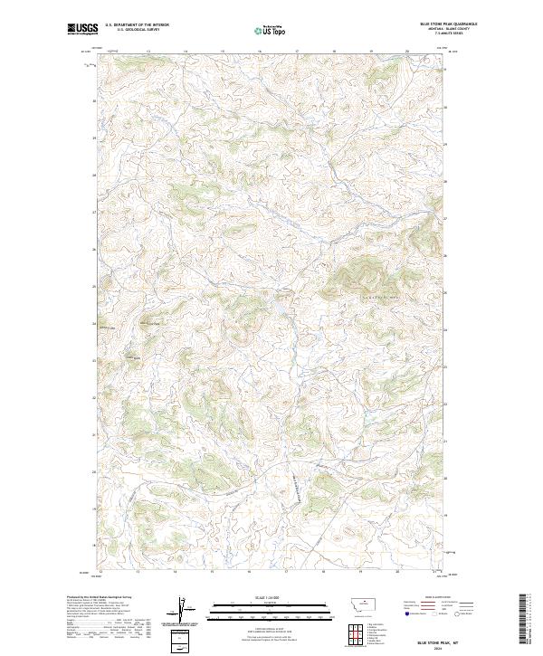 Blue Stone Peak, MT — USGS 7.5-minute topo (2024)