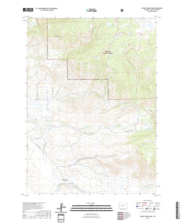 Pocket Creek Lake, WY — USGS 7.5-minute topo (2021)