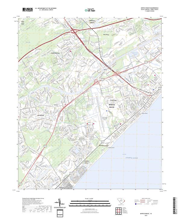 Myrtle Beach, SC — USGS 7.5-minute topo (2024)