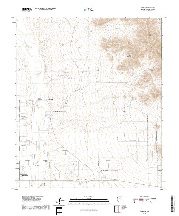 Hereford, AZ — USGS 7.5-minute topo (2021)