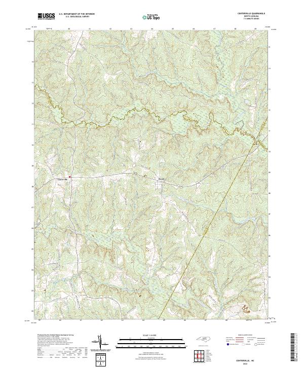 Centerville, NC — USGS 7.5-minute topo (2022)