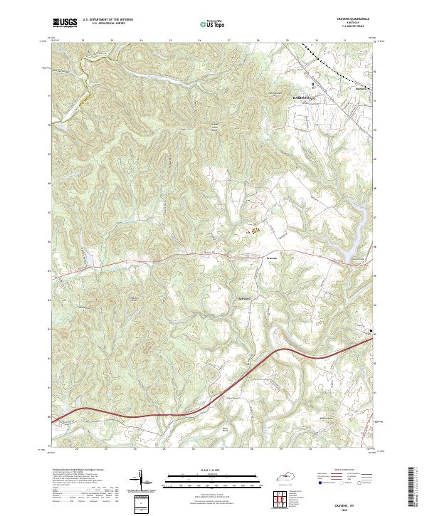 Cravens, KY — USGS 7.5-minute topo (2022)