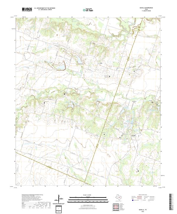 Davilla, TX — USGS 7.5-minute topo (2022)
