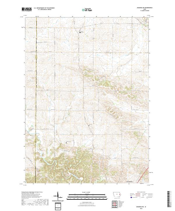 Anamosa NE, IA — USGS 7.5-minute topo (2022)