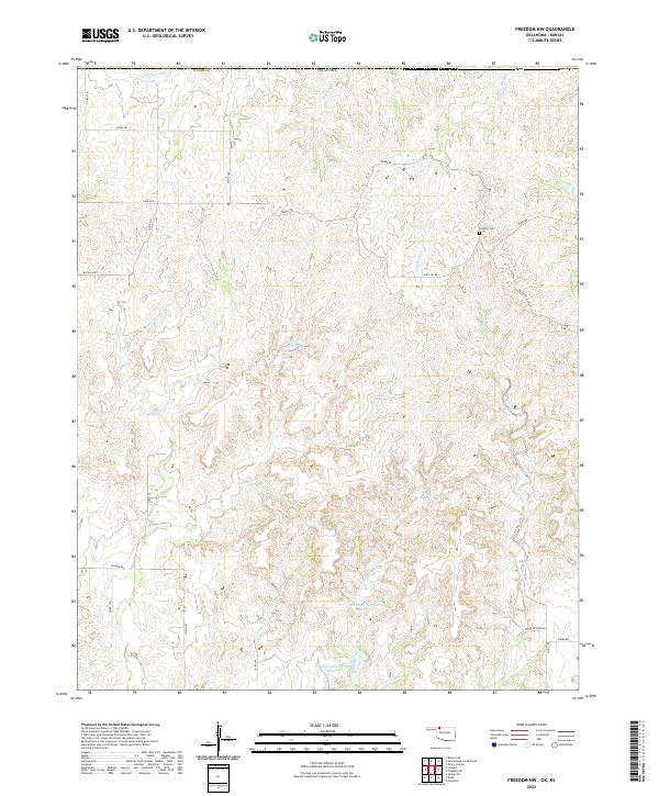 Freedom NW, OK-KS — USGS 7.5-minute topo (2022)