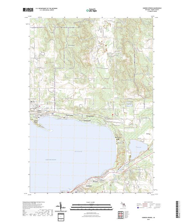 Harbor Springs, MI — USGS 7.5-minute topo (2023)
