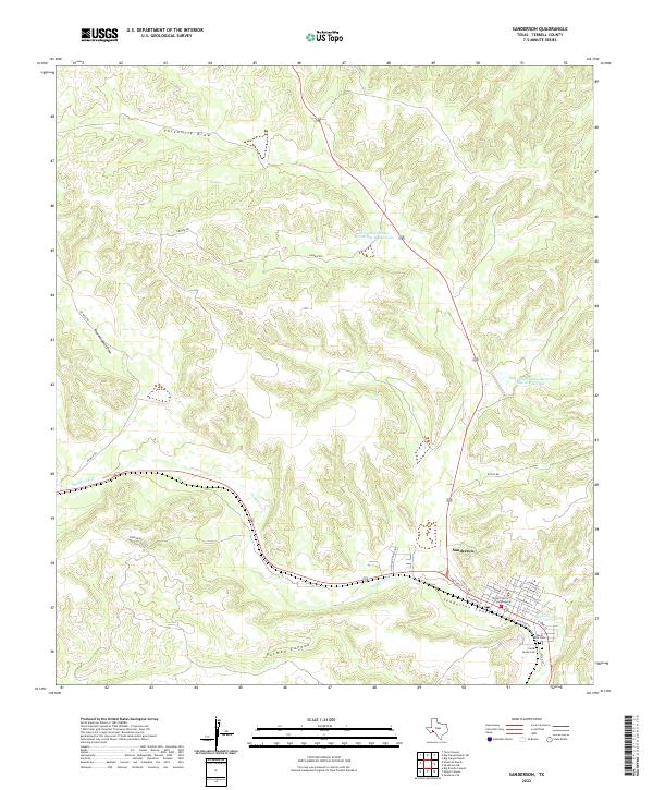 Sanderson, TX — USGS 7.5-minute topo (2022)