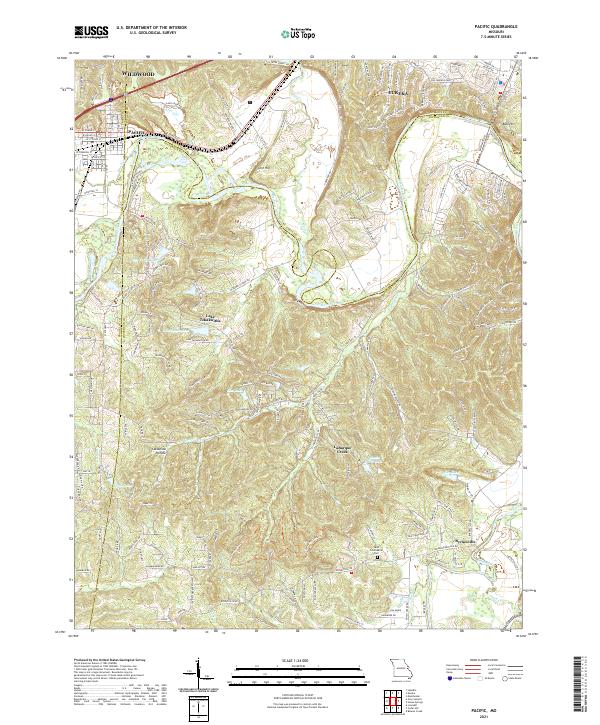 Pacific, MO — USGS 7.5-minute topo (2021)