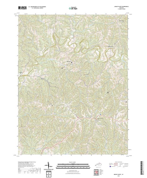 Mount Olivet, KY — USGS 7.5-minute topo (2022)