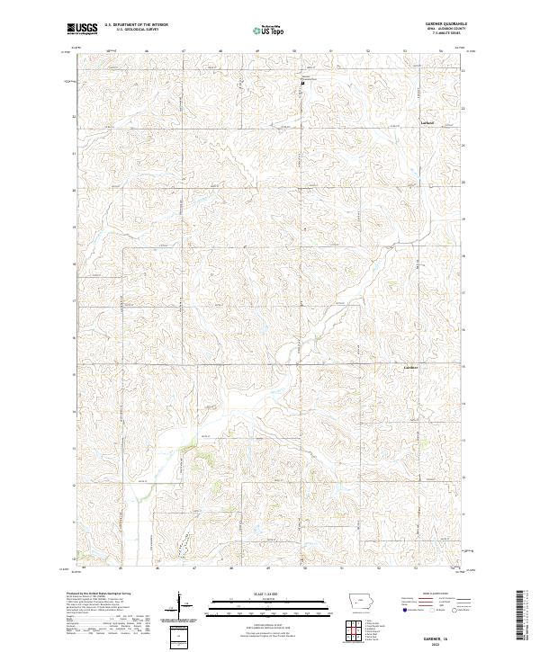 Gardner, IA — USGS 7.5-minute topo (2022)
