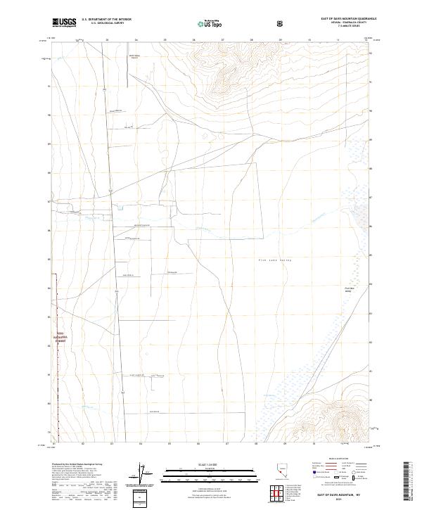 East of Davis Mountain, NV — USGS 7.5-minute topo (2021)