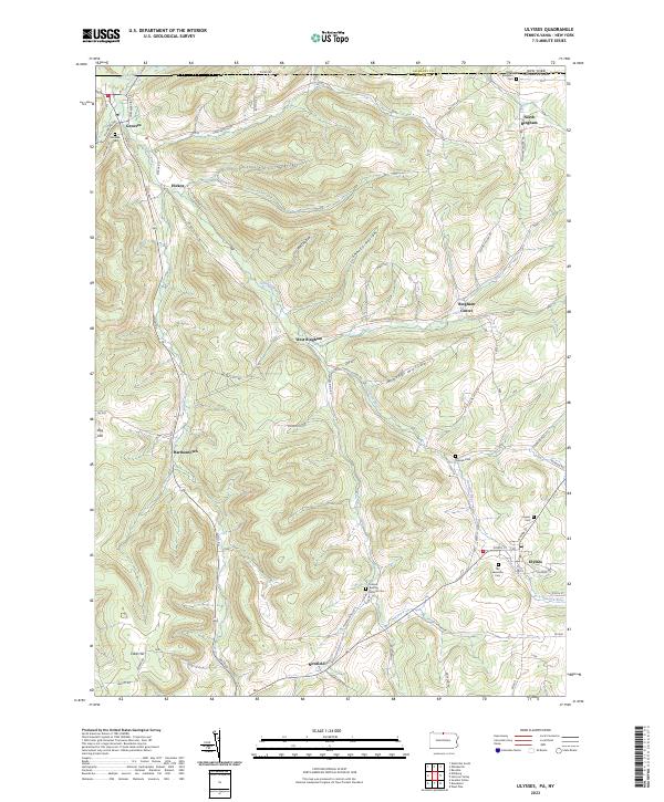 Ulysses, PA-NY — USGS 7.5-minute topo (2023)