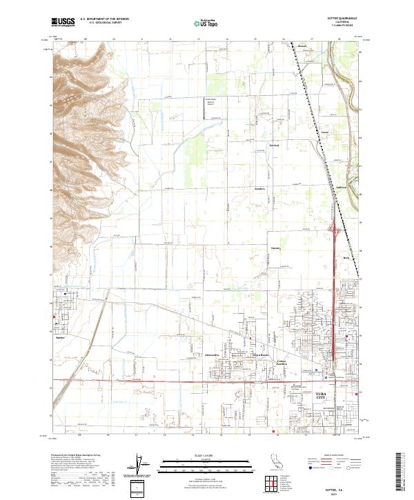 Sutter, CA — USGS 7.5-minute topo (2021)