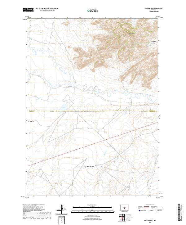 Savage Peak, WY — USGS 7.5-minute topo (2021)