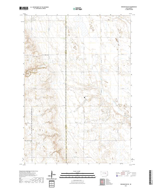 Wessington SW, SD — USGS 7.5-minute topo (2021)