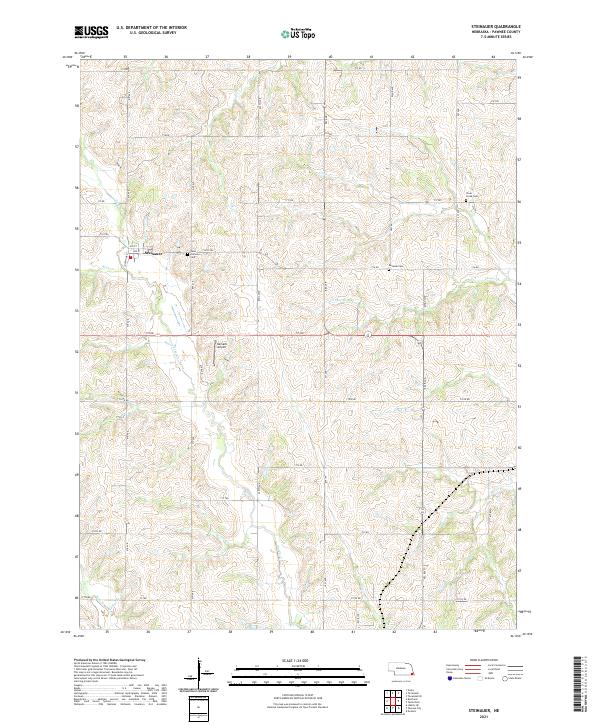Steinauer, NE — USGS 7.5-minute topo (2021)