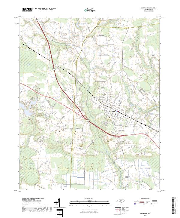 La Grange, NC — USGS 7.5-minute topo (2022)
