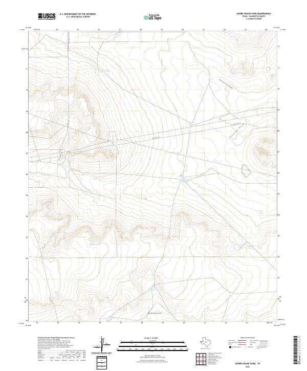 Adobe House Tank, TX — USGS 7.5-minute topo (2022)