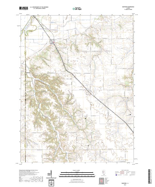Oakford, IL — USGS 7.5-minute topo (2024)