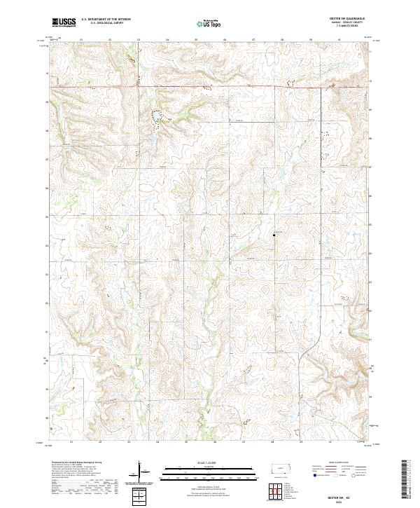 Dexter SW, KS — USGS 7.5-minute topo (2022)