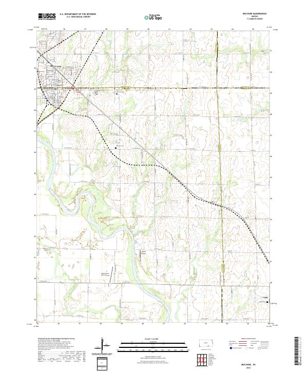 Mulvane, KS — USGS 7.5-minute topo (2022)