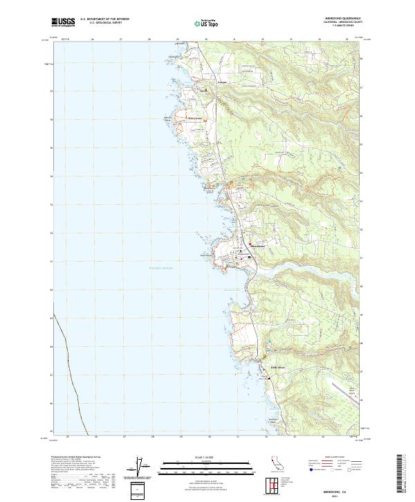 Mendocino, CA — USGS 7.5-minute topo (2021)
