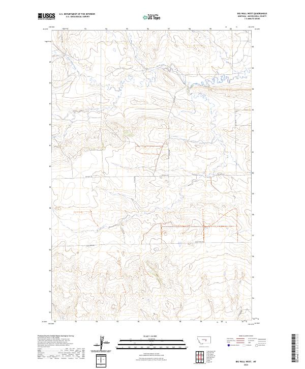 Big Wall West, MT — USGS 7.5-minute topo (2024)