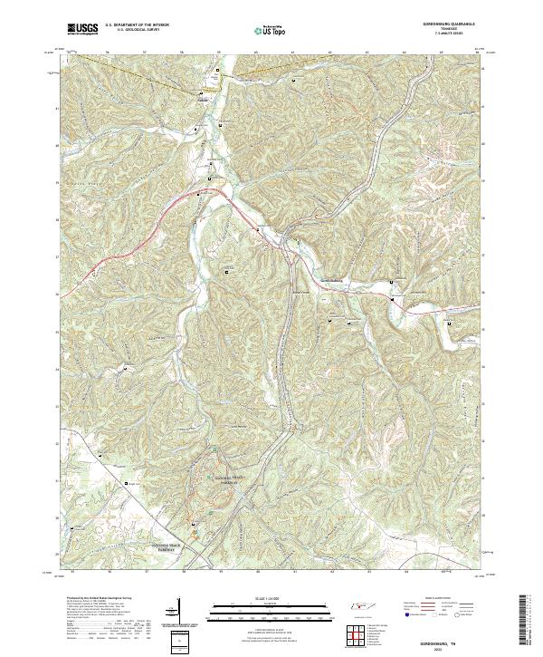 Gordonsburg, TN — USGS 7.5-minute topo (2022)