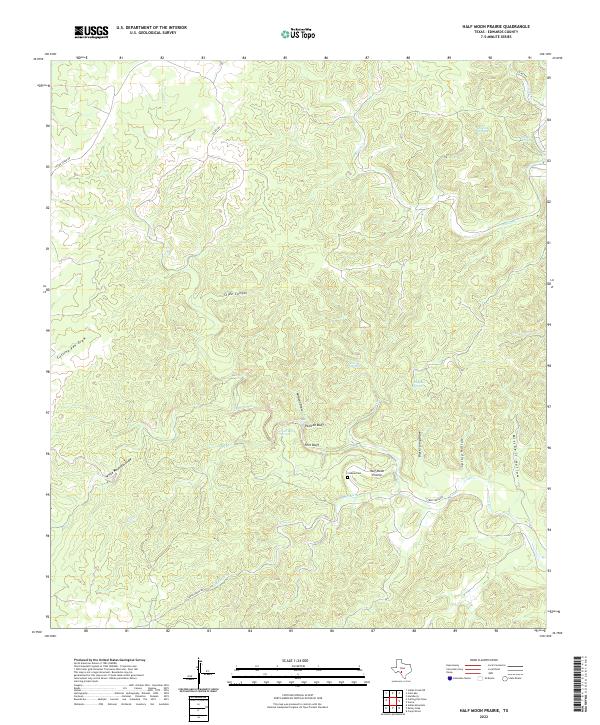 Half Moon Prairie, TX — USGS 7.5-minute topo (2022)