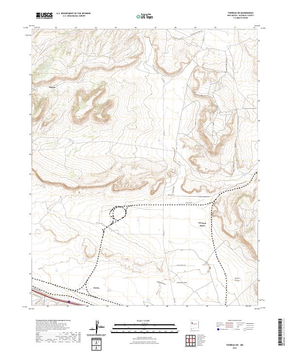 Thoreau NE, NM — USGS 7.5-minute topo (2023)