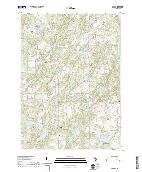 Dowling, MI — USGS 7.5-minute topo (2023)