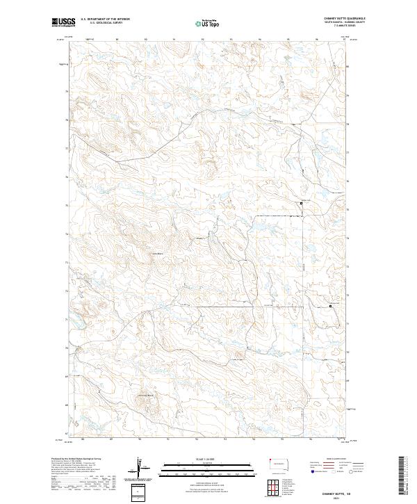 Chimney Butte, SD — USGS 7.5-minute topo (2021)