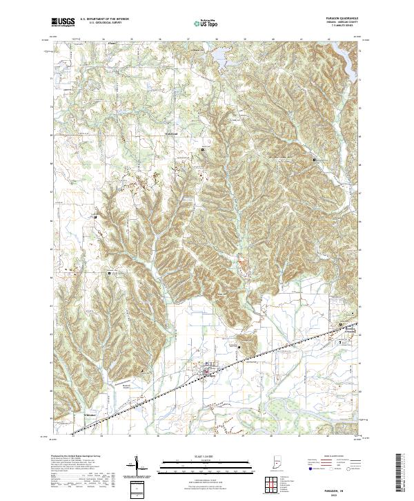 Paragon, IN — USGS 7.5-minute topo (2022)