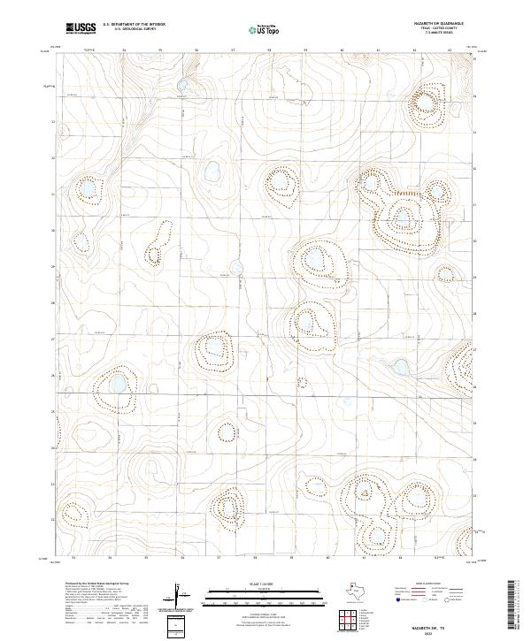 Nazareth SW, TX — USGS 7.5-minute topo (2022)