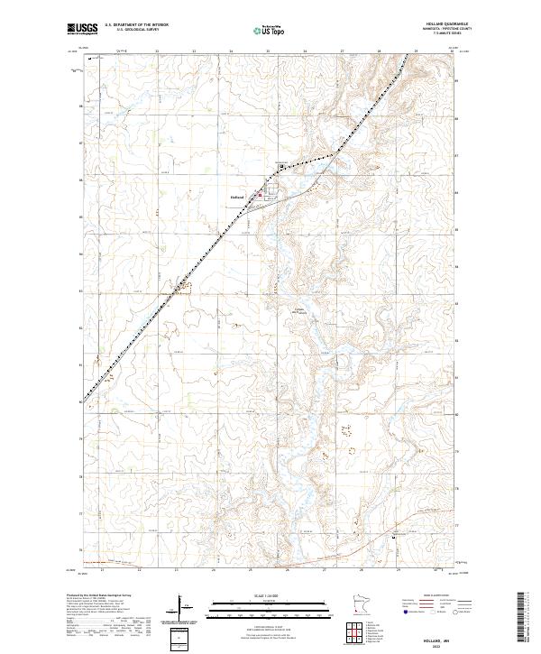 Holland, MN — USGS 7.5-minute topo (2022)