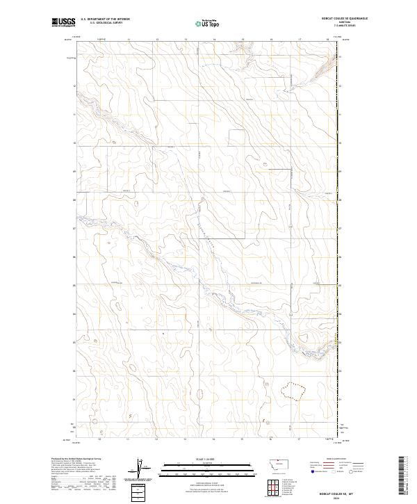 Bobcat Coulee SE, MT — USGS 7.5-minute topo (2024)