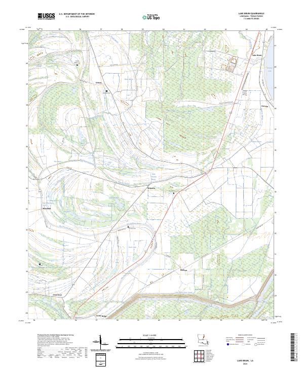 Lake Bruin, LA — USGS 7.5-minute topo (2024)