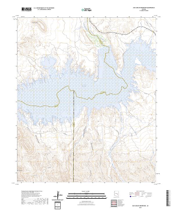 San Carlos Reservoir, AZ — USGS 7.5-minute topo (2023)