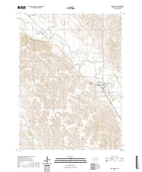 Cedar Rapids, NE — USGS 7.5-minute topo (2021)
